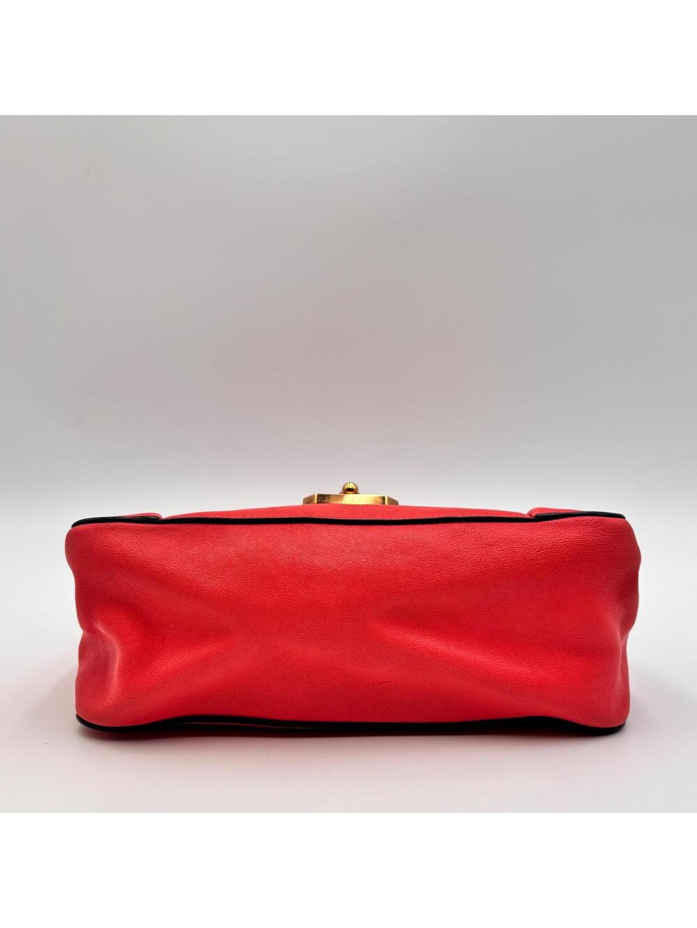 Chloé Square Elsie Chain Shoulder Bag Coral Pink Leather - Picture 2 of 11